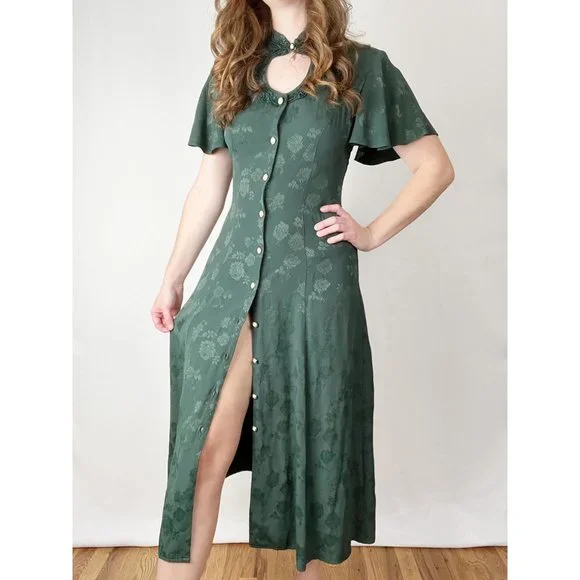 Vintage Victorian Cottagecore Gothic Corset Midi Maxi Dress Dark Fairycore Sexy - Picture 7 of 8